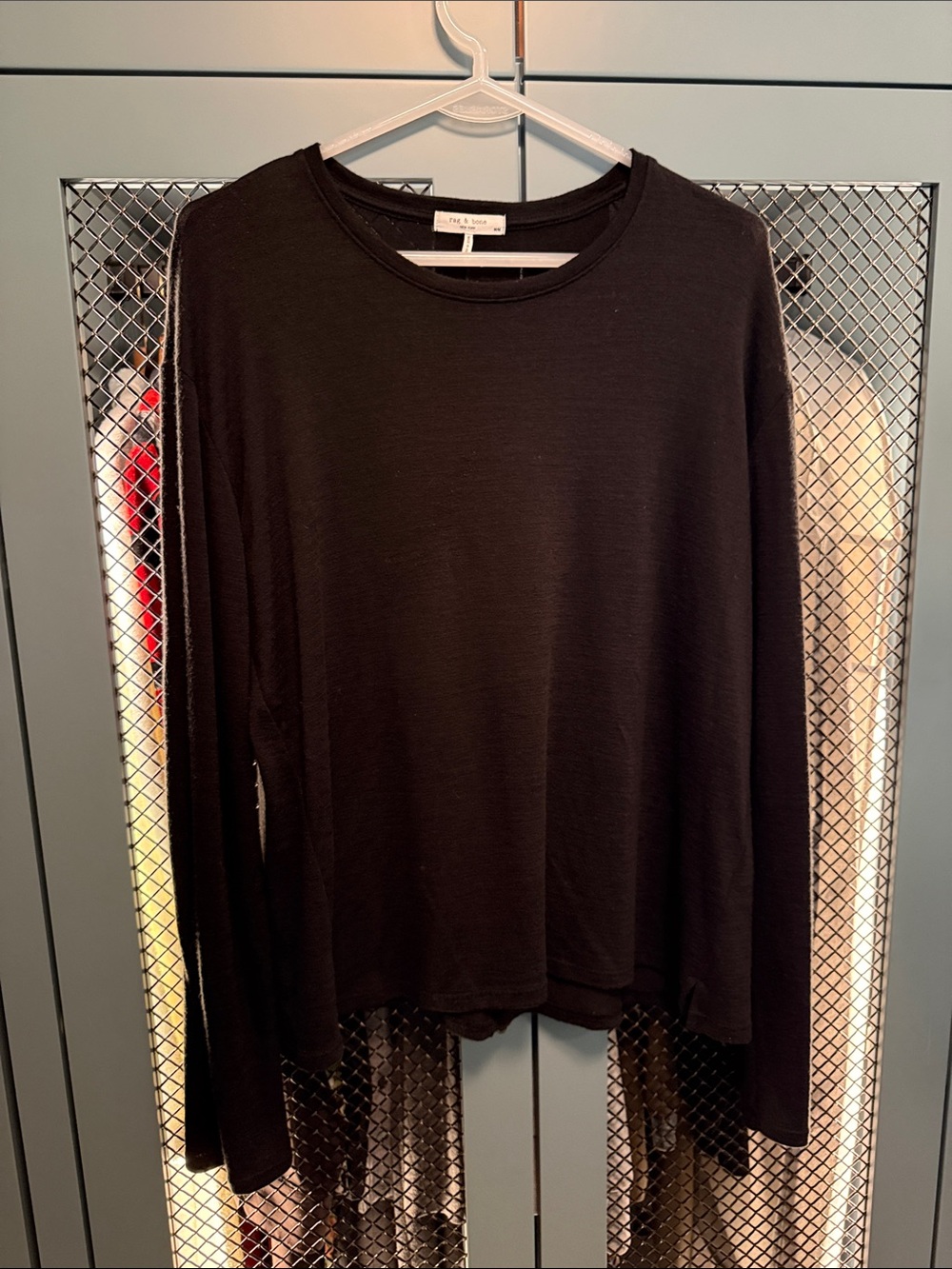 Rag & Bone Black Long-Sleeve Crewneck Top